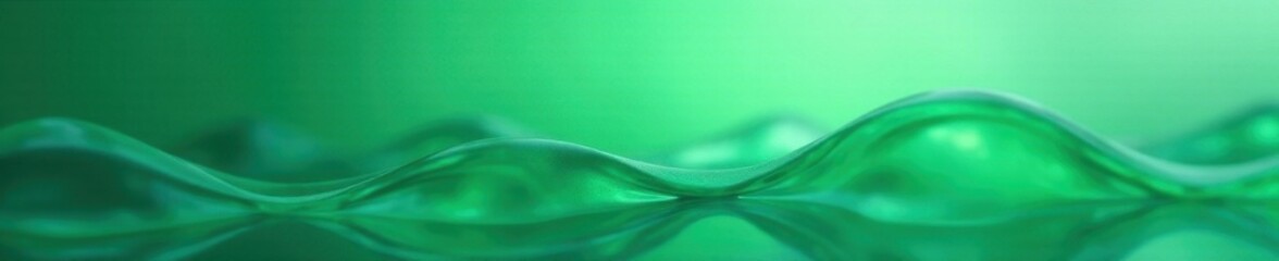 Emerald green wave pattern, ethereal blurred backdrop gradient, soft, style, art