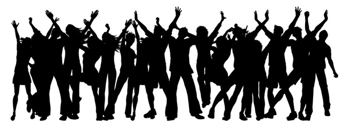 people crowd party silhouette