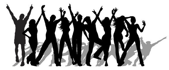 people crowd party silhouette