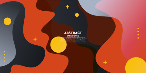 Colorful wave geometric background. Abstract paper cut. Orange and brown geometric background. Dark paper cut. Eps10