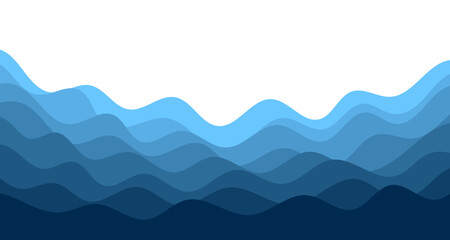 Background vector illustration of blue ocean wave layers