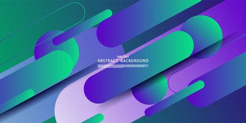 Abstract green and blue gradient background with simple shapes and shadows. Popular and modern with a 3D rectangle concept. EPS10 vector.