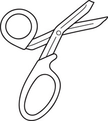 Black and White Trauma Shears Illustration.eps