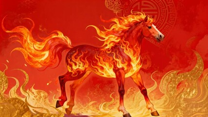 red flame inspired horse chinese new year celebrations perfect for chinese new year and lunar new year