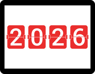 2026 Happy new year countdown. New Year Countdown Background. Happy new year 2026 vector illustration with counter on laptop. Countdown Timer Happy New Year