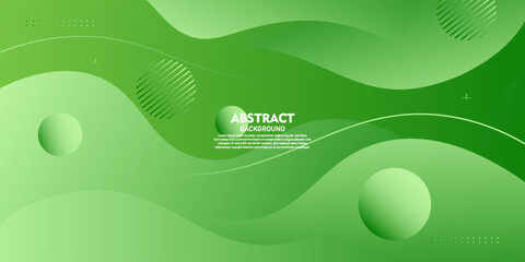 Bright green geometric business banner design full of color. Creative banner design with wave shapes for templates. Vector Eps10