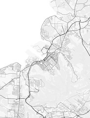 Fototapeta premium Port Louis City Map. Minimalist black and white line art poster for printing, wallpaper, wall art, and map resources for home and office decor