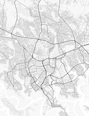 Fototapeta premium Port Harcourt City Map. Minimalist black and white line art poster for printing, wallpaper, wall art, and map resources for home and office decor