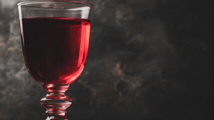 directional. Red wine in elegant goblet glass, rich burgundy liquid, sophisticated dining atmosphere. bar promotions, beverage menus, designed for food & beverage menus and cafe branding.