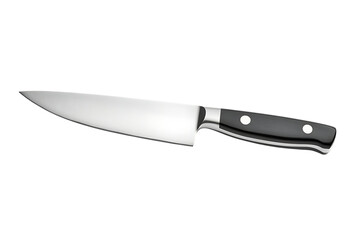 Professional Chef's Knife on Transparent Background, High-Quality Stainless Steel Blade and Ergonomic Handle