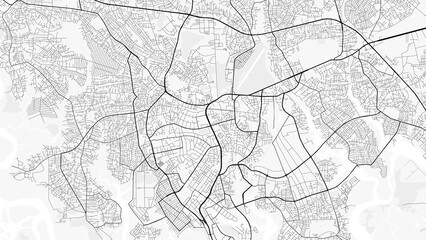 Obraz premium Port Harcourt City Map. Minimalist black and white line art poster for printing, wallpaper, wall art, and map resources for home and office decor