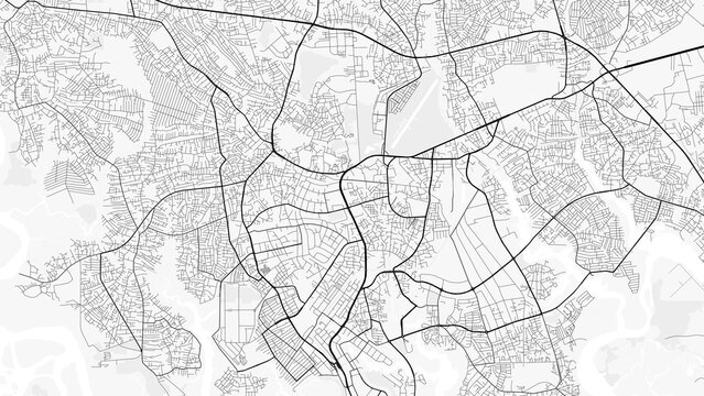 Port Harcourt City Map. Minimalist black and  white line art poster for printing, wallpaper, wall art, and map resources for home and office decor