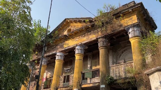 Architectural ruins of Narajole Palace situated in Midnapore, India.