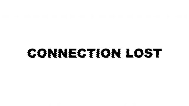 Connection lost error message digital disconnect network problem failure ideal for depicting internet interruptions, data issues, or system errors in various digital media.