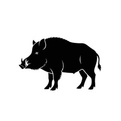 Silhouette of a Wild Boar with Prominent Tusks 2.