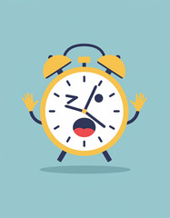 Busy clock character running out of time