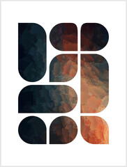 Poster designed with geometric shapes, White background, lines, Banner, Poster, abstract, solid color for media, social networks, Graphic illustration, layered shadow blended gradient effect 5