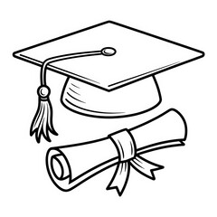 Graduation Cap and Diploma