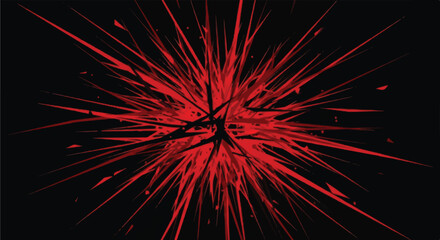 Obraz premium Red Abstract Explosion Background with High-Speed Spiky Lines and Radial Movement, Symbolizing Danger, Energy, or Aggression
