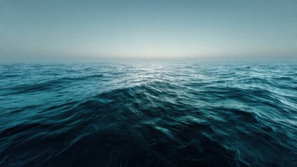 Serene Ocean Scene Captures Majestic Waves Under Tranquil Sky at Sunset for Peaceful Nature Inspiration and Relaxation