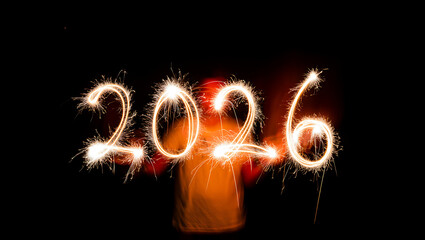 New Year 2026 Fire Spark Art