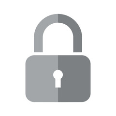 Gray padlock icon on white background