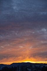 sunset in the mountains