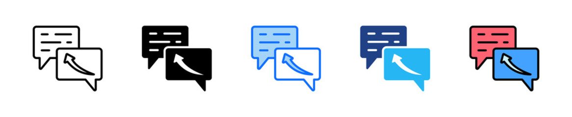 Response Line Icon Set Multiple Style Collection