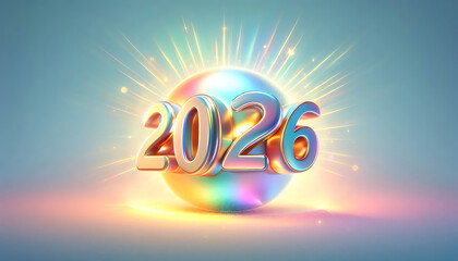 New Year 2026 Rainbow Glow