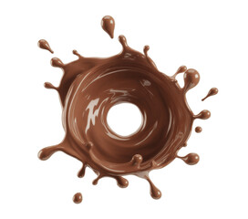Dynamic Chocolate Splash Ring on White
