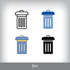 Modern trash can icon design. Creative basket design.