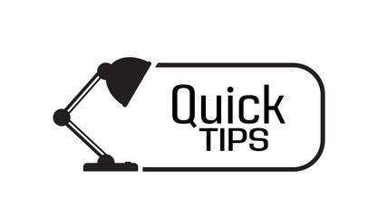 quick tips sign on white background