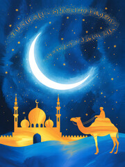 Night journey of the desert traveler