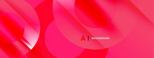 Abstract pink design features overlapping curved shapes. Gradient colors create dynamic visual effect. Modern aesthetic, suitable background element.