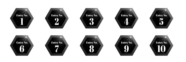 Entry No. シンプル＆スタイリッシュ。数字のアイコンセット。