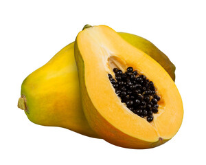 半分にカットした、パパイヤ