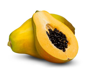 半分にカットした、パパイヤ