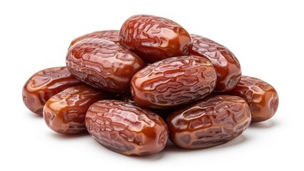Obraz premium Pile of Dried Dates Isolated on White Background