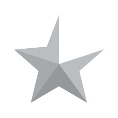 Obraz premium Grey 3D star icon on white background
