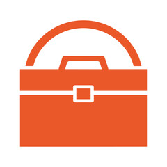 Orange briefcase icon
