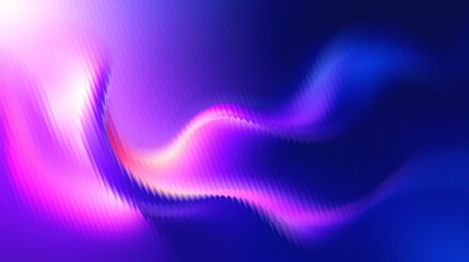 Vibrant purple and blue abstract wave design with neon light effects