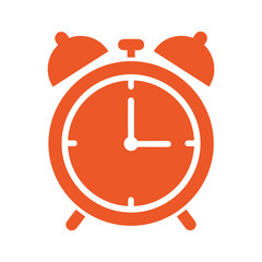 Orange alarm clock icon