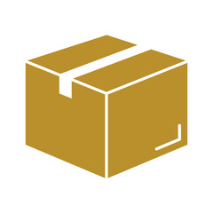 Brown cardboard box with tape