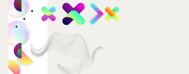 Abstract background with a dancing cloud, white color, futuristic elements, banner, geometric, and various gradients. Background for a presentation or web page