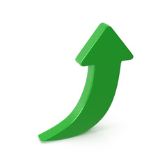 Green Upward Trending Arrow Symbolizing Growth