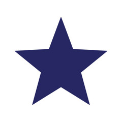 Fototapeta premium Navy blue five-pointed star on white background