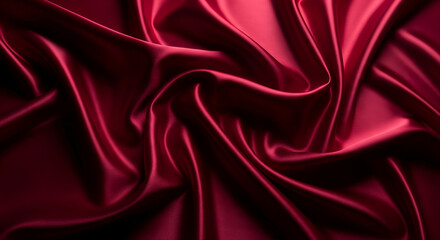 Fototapeta premium Red Silk Fabric Drape Texture Background