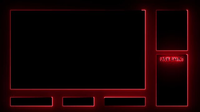 neon live chat and rating stars interface on black background .