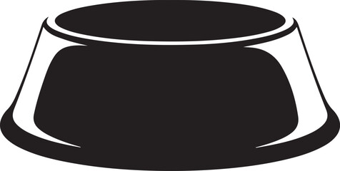 Silhouette of a pet food bowl, vector graphic with transparent background