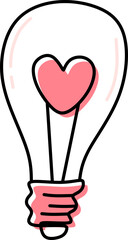 Cute Lamp Heart Illustration